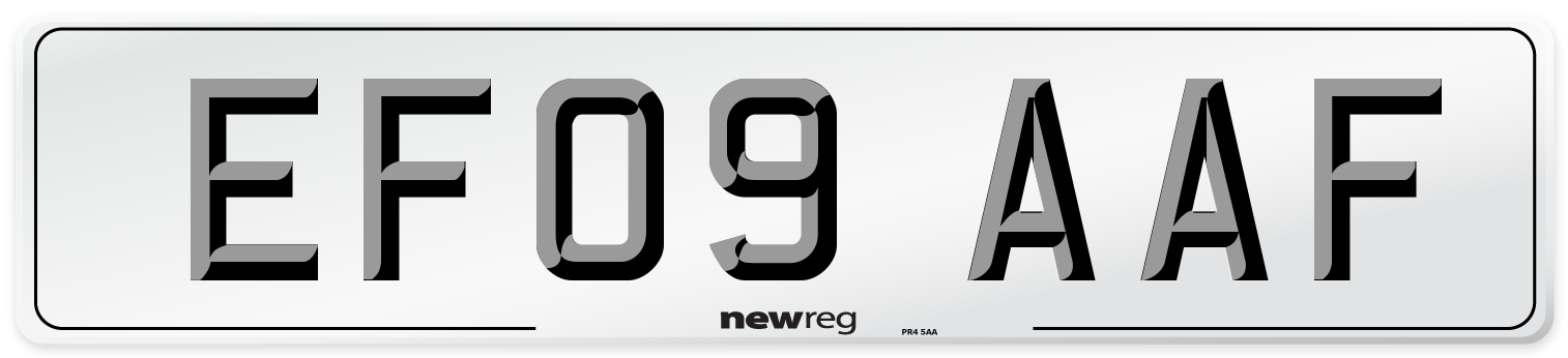 EF09 AAF Number Plate from New Reg
